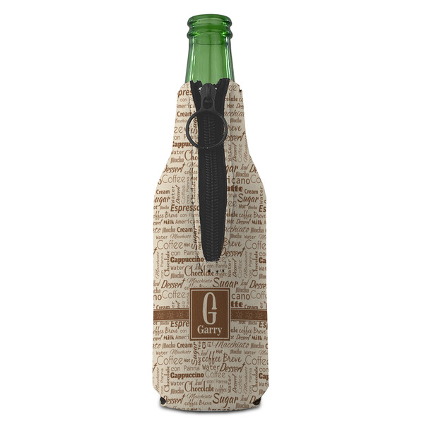 Coffee Lover Zipper Bottle Cooler - BACK (bottle)