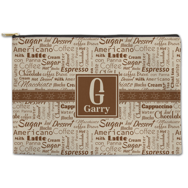 Custom Coffee Lover Zipper Pouch - Large - 12.5"x8.5" (Personalized)