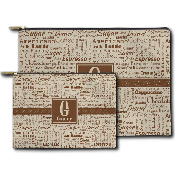 Coffee Lover Zippered Pouches - Size Comparison