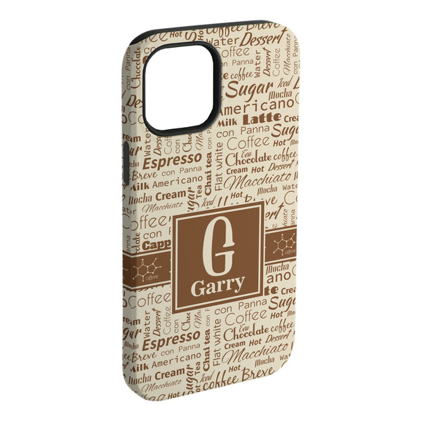 Custom Coffee Lover iPhone Case - Rubber Lined - iPhone 15 Pro Max (Personalized)