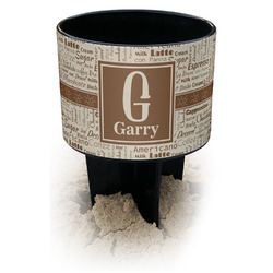 Coffee Lover Black Beach Spiker Drink Holder (Personalized)