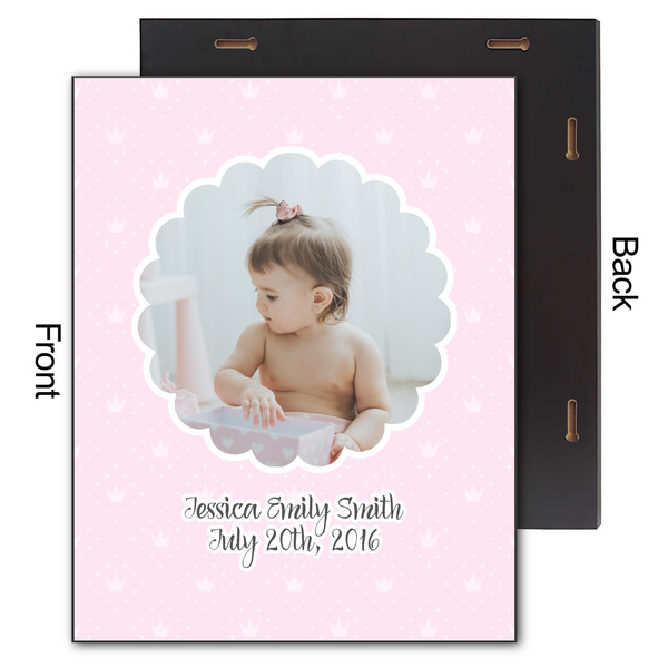 Baby Girl Photo 11x14 Wood Print - Front & Back View