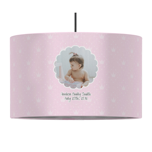 Custom Baby Girl Photo 12" Drum Pendant Lamp - Fabric