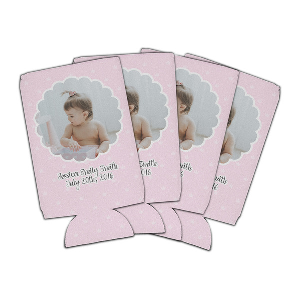 Custom Baby Girl Photo Can Cooler (16 oz) - Set of 4