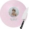 Baby Girl Photo Round Glass Cutting Board - Small (Personalized)