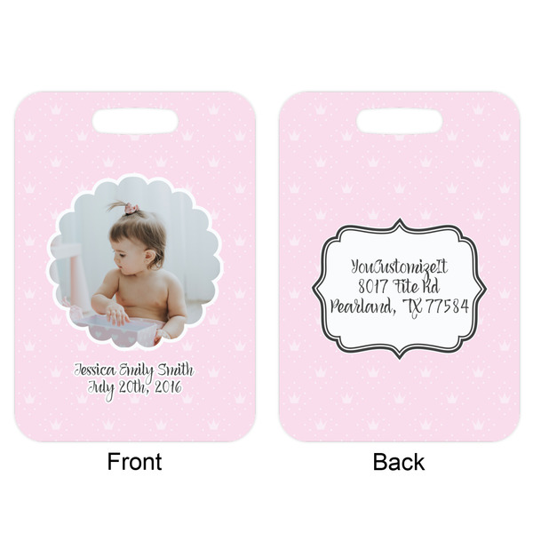 Baby Girl Photo Aluminum Luggage Tag (Front + Back)