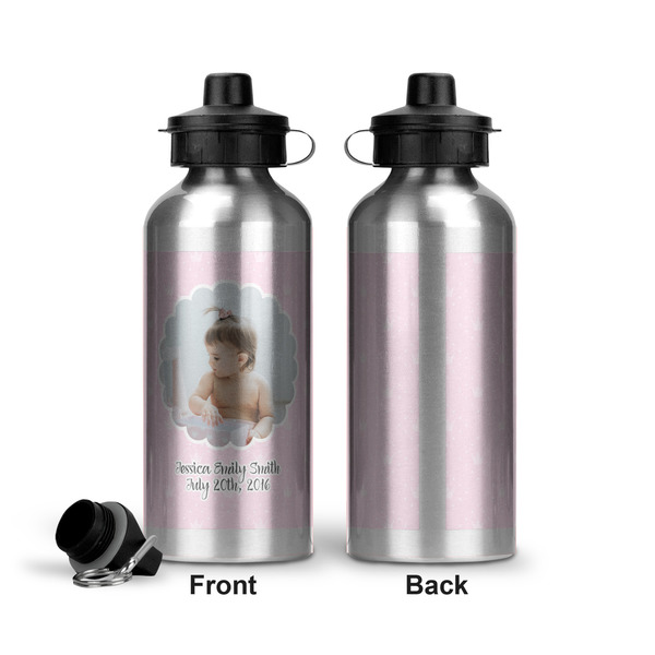 Baby Girl Photo Aluminum Water Bottle - Front and Back