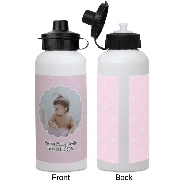 Baby Girl Photo Aluminum Water Bottle - White APPROVAL