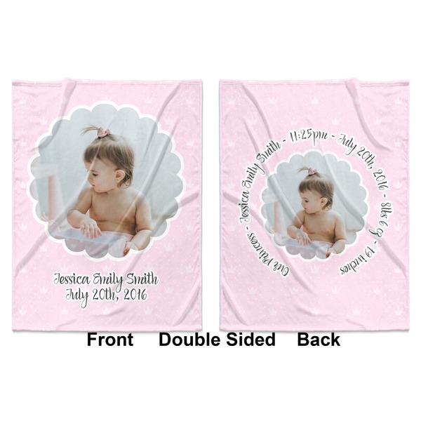 Baby Girl Photo Baby Blanket (Double Sided - Printed Front and Back)