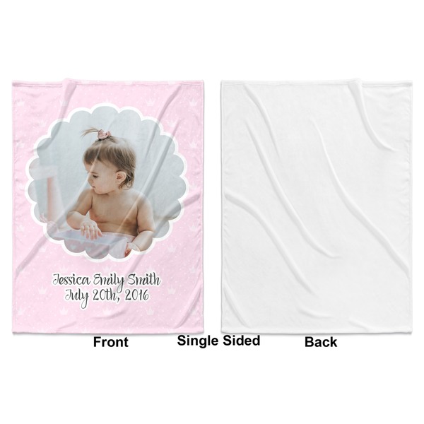 Baby Girl Photo Baby Blanket (Single Sided - Printed Front, White Back)