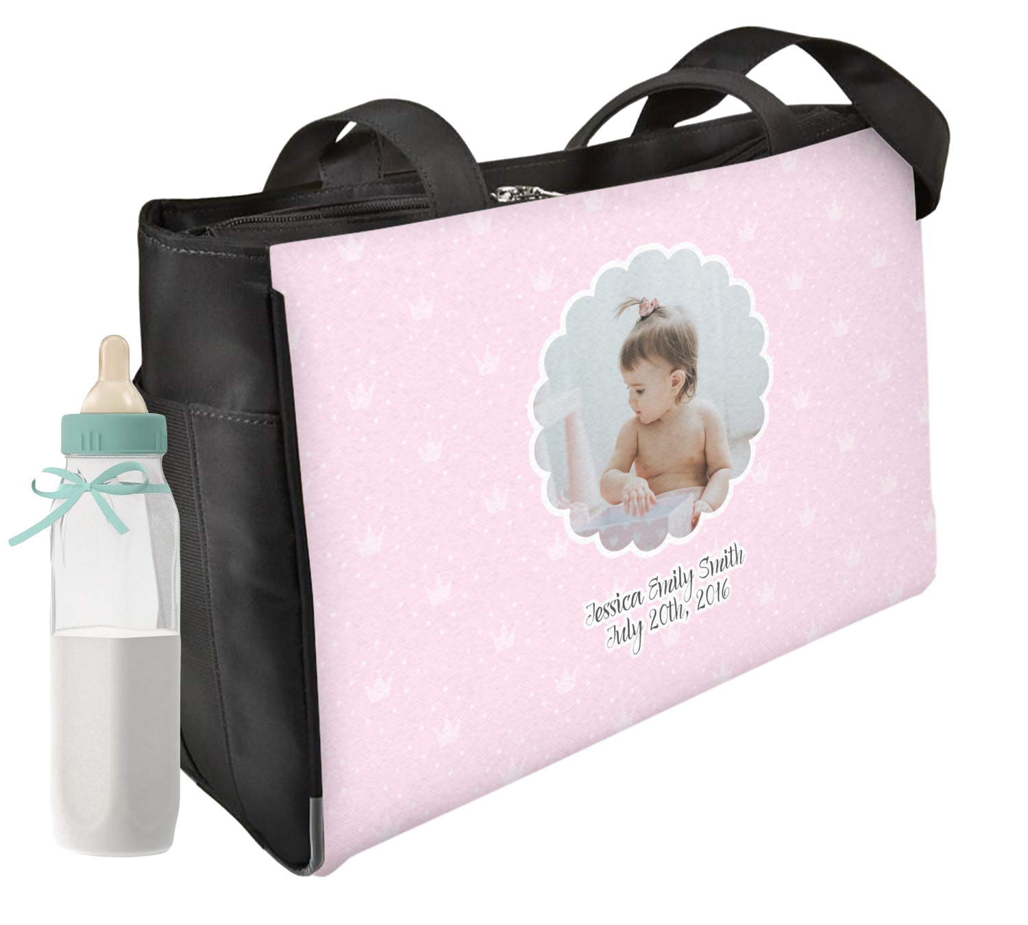 Baby Girl Photo Diaper Bag - Front (Personalized) - YouCustomizeIt