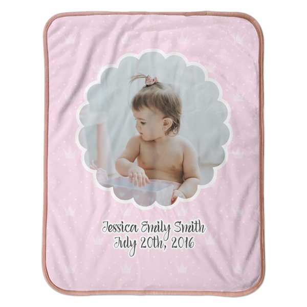 Baby Girl Photo Baby Sherpa Blanket - Flat