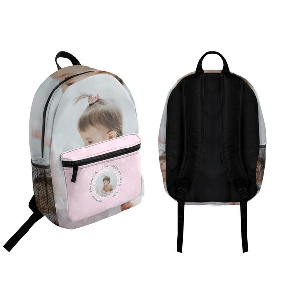 Baby Girl Photo Backpack front and back - Apvl