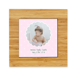 Baby Girl Photo Bamboo Trivet with Ceramic Tile Insert