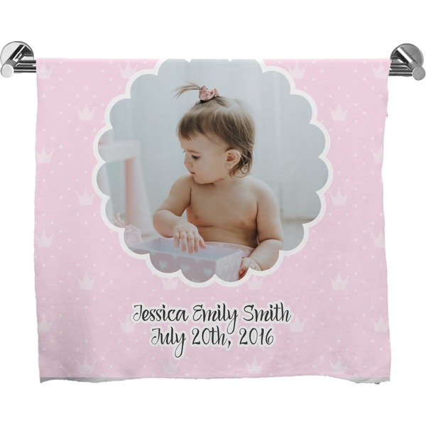 Custom Baby Girl Photo Bath Towel (Personalized)