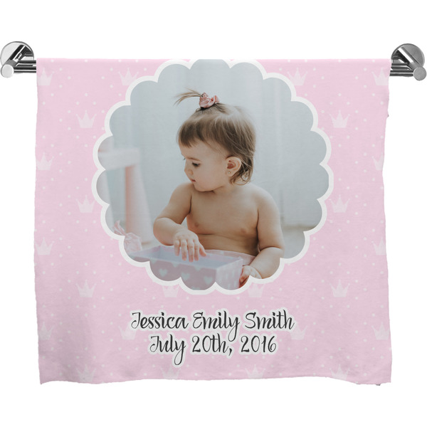Custom Baby Girl Photo Bath Towel (Personalized)