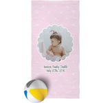 Baby Girl Photo Beach Towel (Personalized)