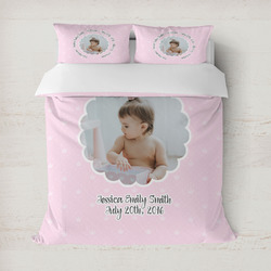 Baby Girl Photo Duvet Cover Set - Full / Queen (Personalized)