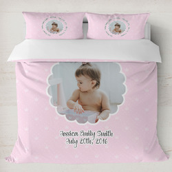 Baby Girl Photo Duvet Cover Set - King (Personalized)