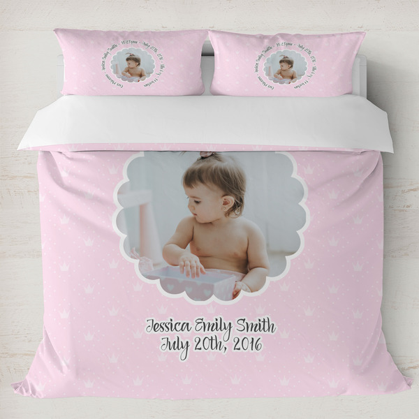 Custom Baby Girl Photo Duvet Cover Set - King (Personalized)