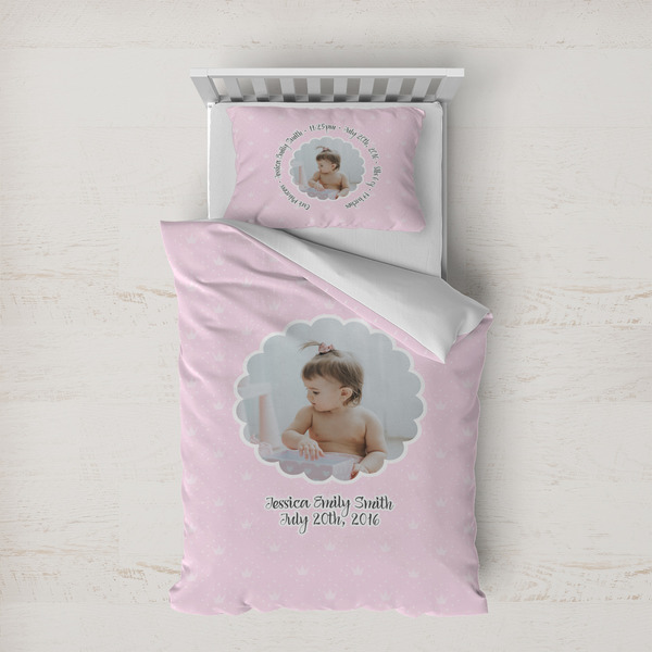 Custom Baby Girl Photo Duvet Cover Set - Twin XL (Personalized)