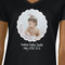 Baby Girl Photo Black V-Neck T-Shirt on Model - CloseUp