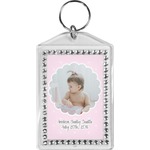Baby Girl Photo Bling Keychain (Personalized)