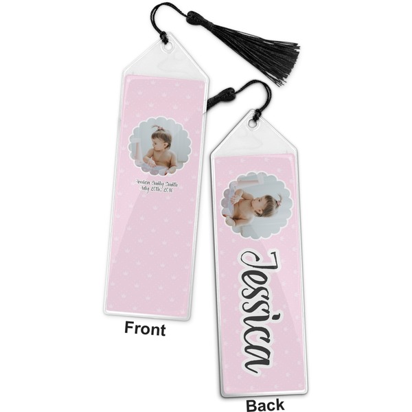 Baby Girl Photo Bookmark with tassel - Front and Back