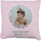 Baby Girl Photo Burlap Pillow 16"