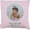 Baby Girl Photo Burlap Pillow 18"