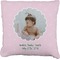 Baby Girl Photo Burlap Pillow 22"