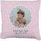 Baby Girl Photo Faux-Linen Throw Pillow 20" (Personalized)