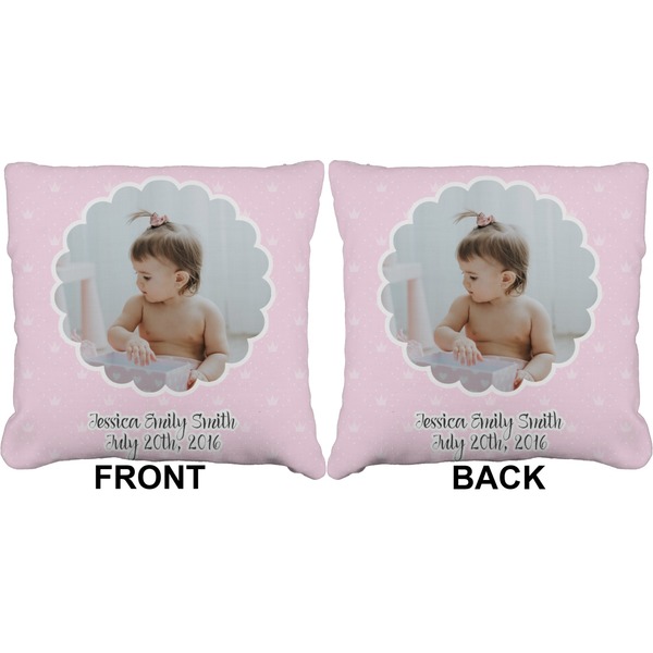 Baby Girl Photo Burlap Pillow Approval