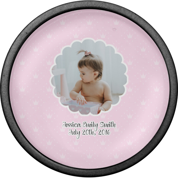 Baby Girl Photo Cabinet Knob - Black - Front