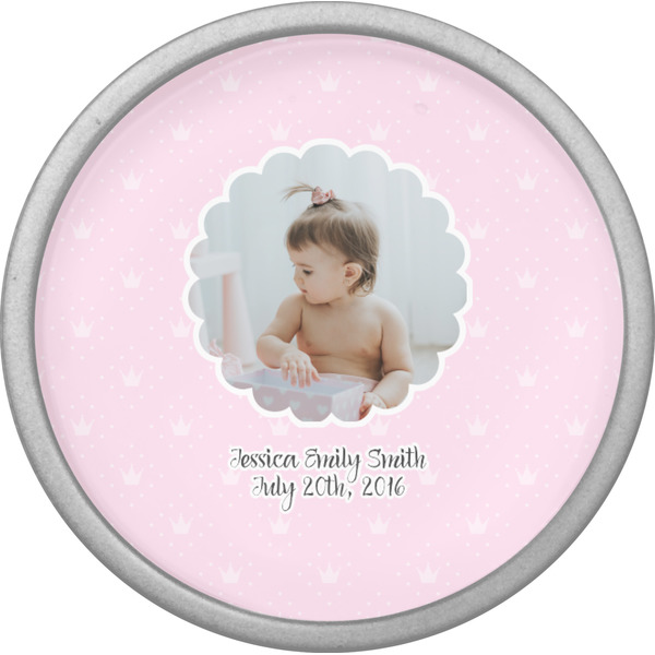 Baby Girl Photo Cabinet Knob - Nickel - Front
