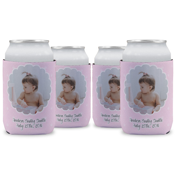 Custom Baby Girl Photo Can Cooler (12 oz) - Set of 4