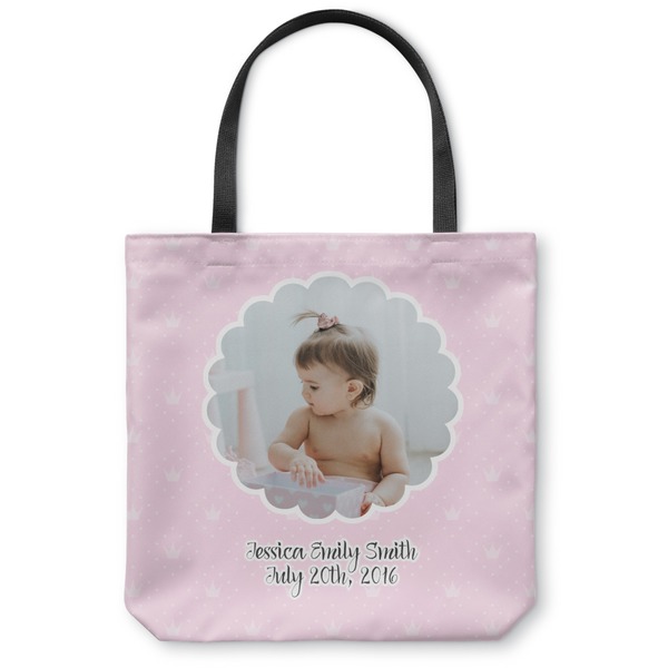 Custom Baby Girl Photo Canvas Tote Bag - Small - 13"x13" (Personalized)