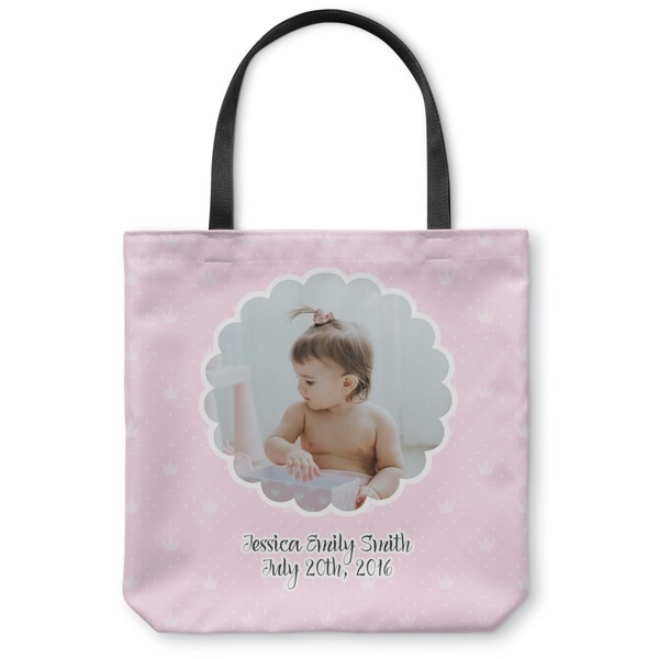 Custom Baby Girl Photo Canvas Tote Bag - Small - 13"x13" (Personalized)