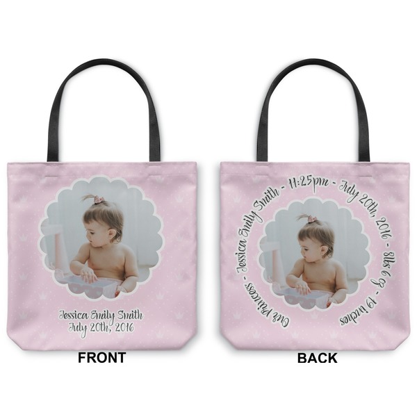 Baby Girl Photo Canvas Tote - Front and Back
