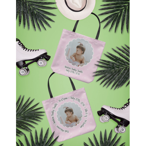 Baby Girl Photo Canvas Tote Lifestyle Front and Back