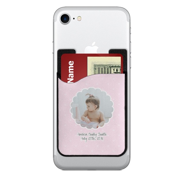 Custom Baby Girl Photo 2-in-1 Cell Phone Credit Card Holder & Screen Cleaner (Personalized)