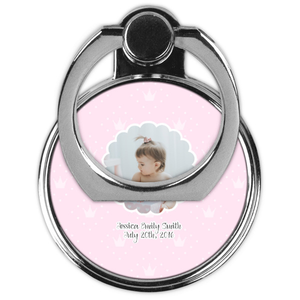 Baby Girl Photo Cell Phone Ring Stand & Holder - Front (Collapsed)