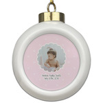 Baby Girl Photo Ceramic Ball Ornament