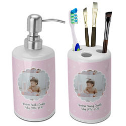 Baby Girl Photo Ceramic Bathroom Accessories Set