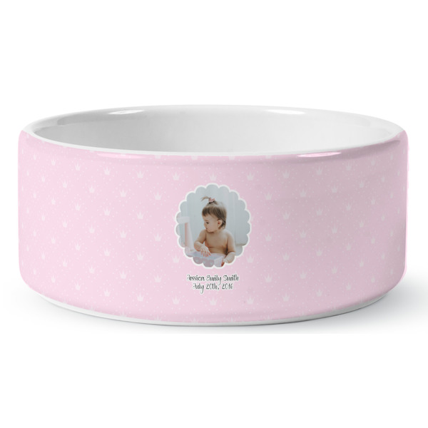 Custom Baby Girl Photo Ceramic Dog Bowl