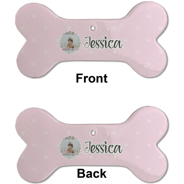 Baby Girl Photo Ceramic Flat Ornament - Bone Front & Back (APPROVAL)
