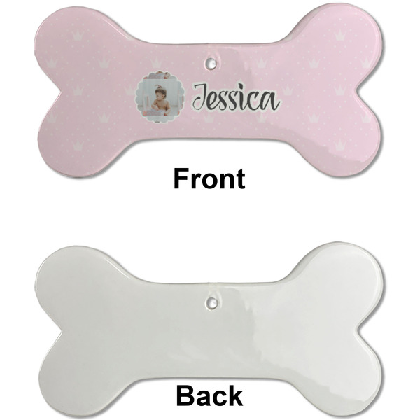 Baby Girl Photo Ceramic Flat Ornament - Bone Front & Back Single Print (APPROVAL)