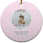 Baby Girl Photo Round Ceramic Ornament
