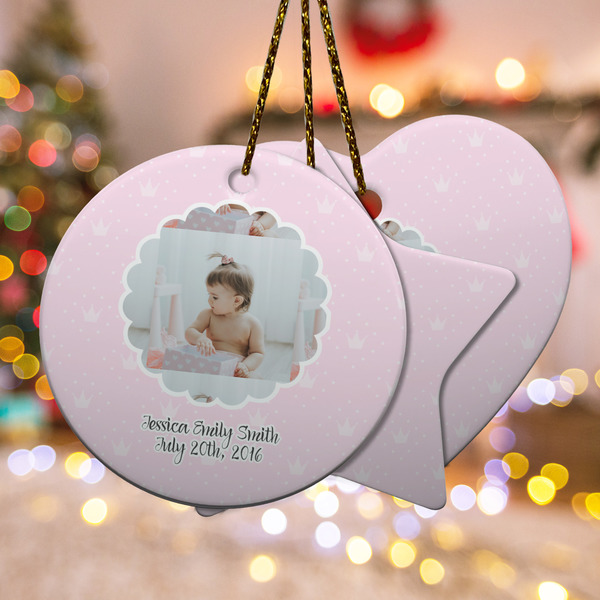 Custom Baby Girl Photo Ceramic Ornament