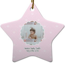Baby Girl Photo Star Ceramic Ornament